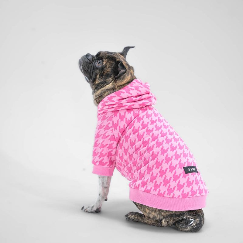 Pink Houndstooth Hoodie
