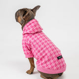 Pink Houndstooth Hoodie