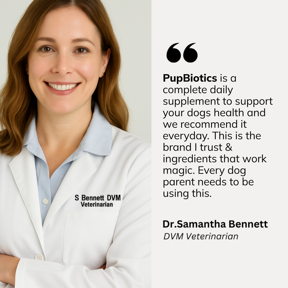 Dr. Samantha Bennett DVM testimonial - PupBiotics complete daily supplement